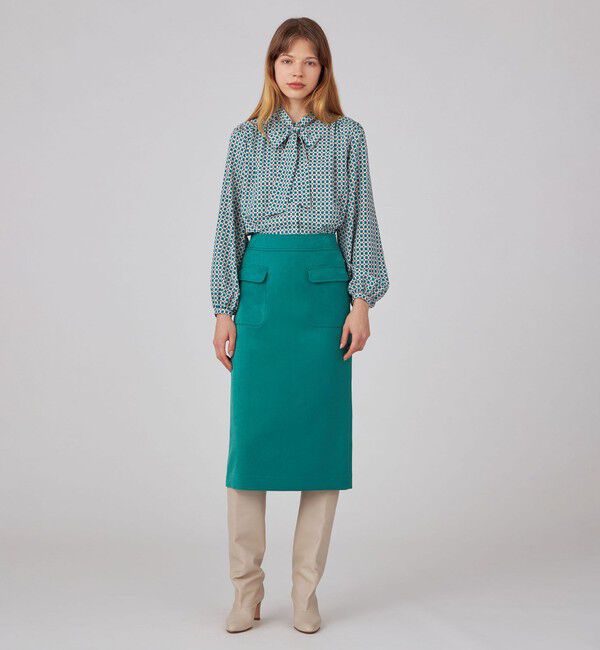 Ballsey「ブラッシュドサテン サイドポケットタイトスカート」|タイト|