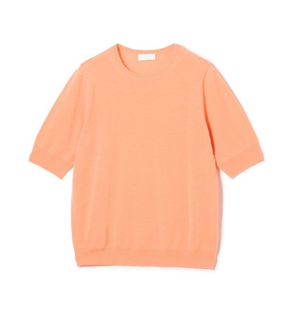 Ballsey「スーパーエクストラファインウール ハーフスリーブプルオーバー」|ニット・セーター|25 ライトオレンジ