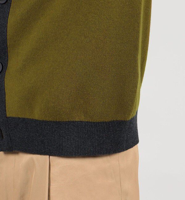 CABaN「CABaN コットンカシミヤ バイカラーVネックカーディガン」|カーディガン|
