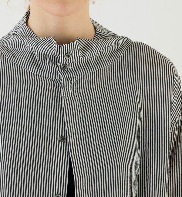 GALERIE VIE「セルロースシルクブロード  ハイネックロングシャツ」|ワンピース|