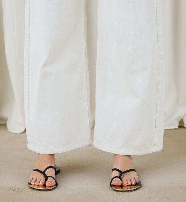 DES PRES「ペインティングホワイトデニム ラウンドパンツ」|デニム|