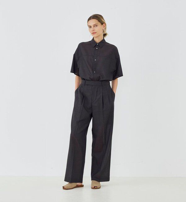 GALERIE VIE「エアリークレープ ツータックパンツ」|スラックス|