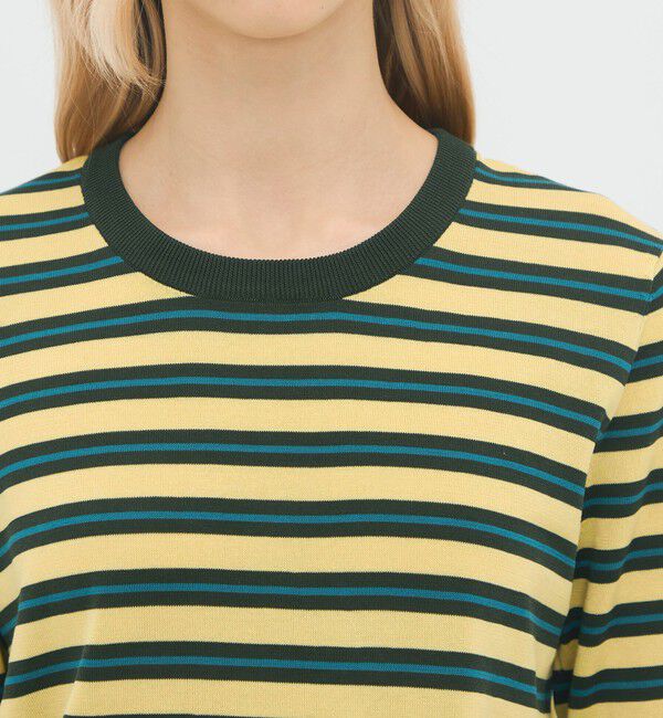 CABaN「コットンストライプ ハーフスリーブプルオーバー」|ニット・セーター|