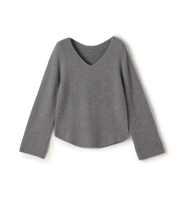 DES PRES「ベビーカシミヤ Vネックプルオーバー」|ニット・セーター|15 グレー