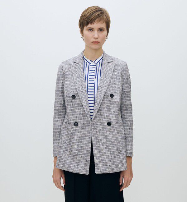 TOMORROWLAND collection「ラメツイード ダブルブレストジャケット」|テーラードジャケット|