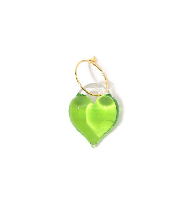 TOMORROWLAND GOODS「LEVENS JEWELS HEART HOOP 片耳ピアス」|ピアス|53 グリーン