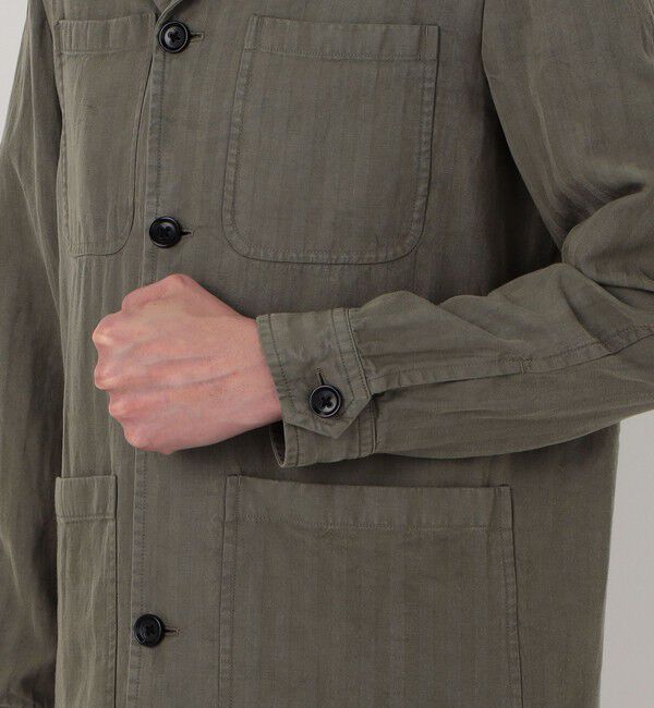 TOMORROWLAND MENS「セルロースリネンコットン カバーオールジャケット SONDRIO」|ブルゾン・スタジャン|