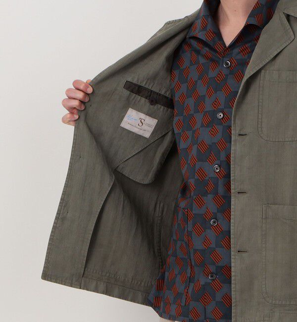 TOMORROWLAND MENS「セルロースリネンコットン カバーオールジャケット SONDRIO」|ブルゾン・スタジャン|
