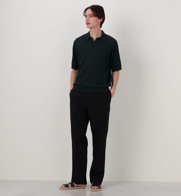 TOMORROWLAND MENS「リネンコットンナイロンプレーティング スキッパーニット」|ニット・セーター|