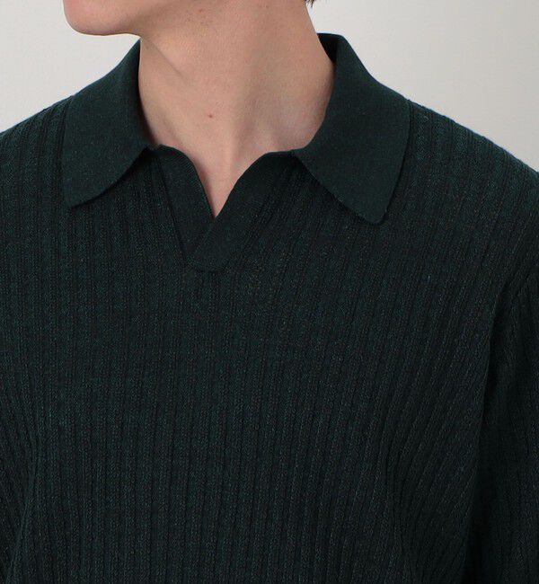 TOMORROWLAND MENS「リネンコットンナイロンプレーティング スキッパーニット」|ニット・セーター|