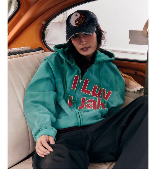 JOINT WORKS「WOKE EDGE / ウォークエッジ I Luv I Jah Zip Hoodie」|パーカー|グリーン