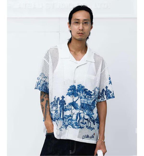 JOINT WORKS「PLATEAU STUDIO / プラトースタジオ Summer shirt - lace」|シャツ・ブラウス|ホワイト