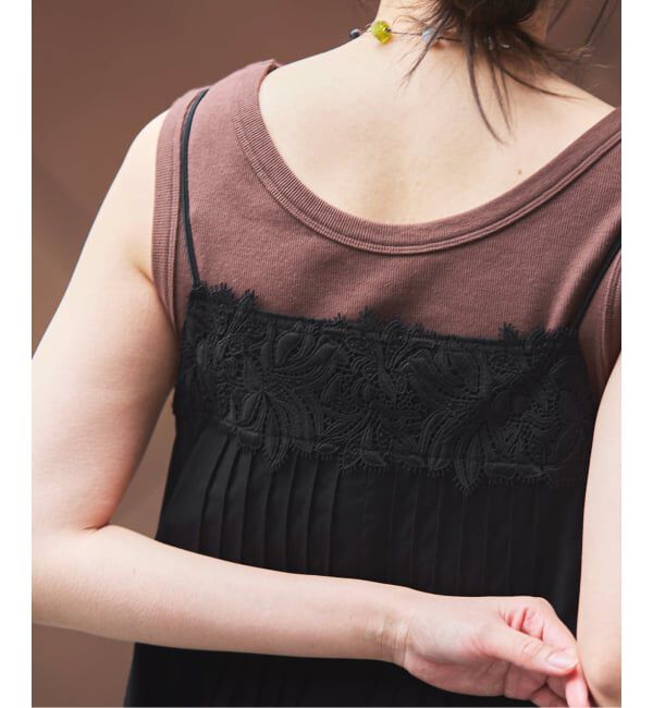 IENA「《WEB限定/追加》レースキャミソールワンピース」|ワンピース|