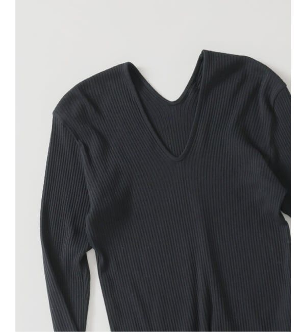 IENA LA BOUCLE「PHOTOCOPIEU/フォトコピュー Vネックトップ TADEO / 261TDO」|Tシャツ・カットソー|ブラック