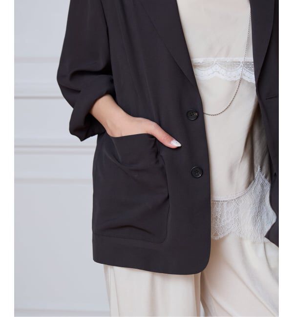 IENA LA BOUCLE「IENA LA BOUCLE シアードレーピージャケット」|テーラードジャケット|