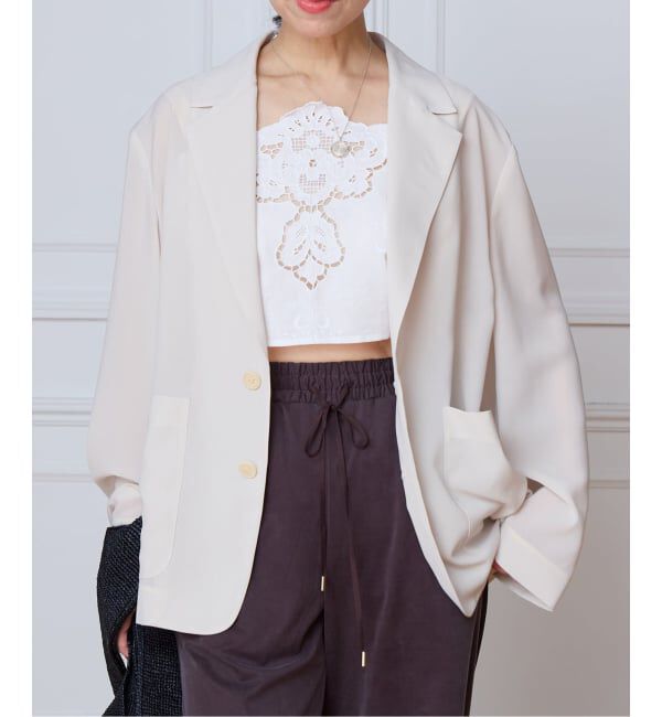 IENA LA BOUCLE「IENA LA BOUCLE シアードレーピージャケット」|テーラードジャケット|