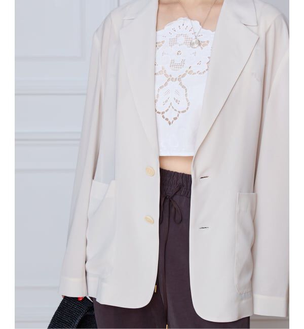 IENA LA BOUCLE「IENA LA BOUCLE シアードレーピージャケット」|テーラードジャケット|