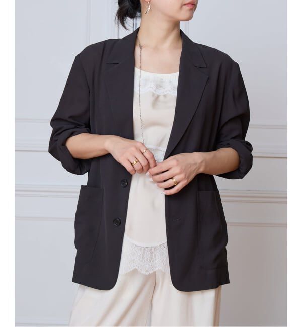 IENA LA BOUCLE「IENA LA BOUCLE シアードレーピージャケット」|テーラードジャケット|