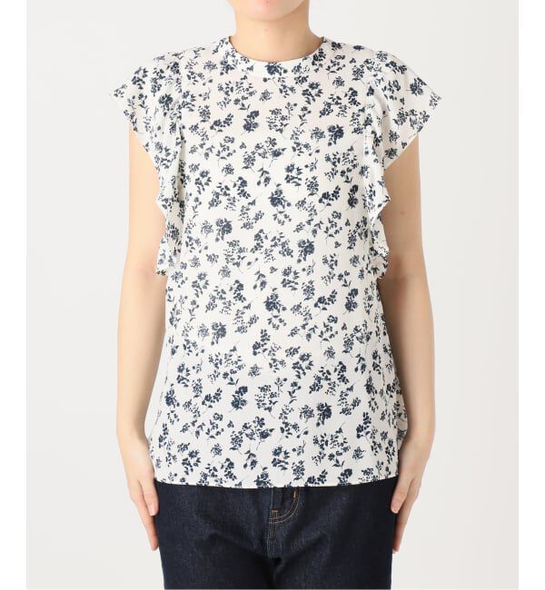 SLOBE IENA「《WEB限定/追加予約》フレンチフリルスリーブフラワーブラウス」|シャツ・ブラウス|