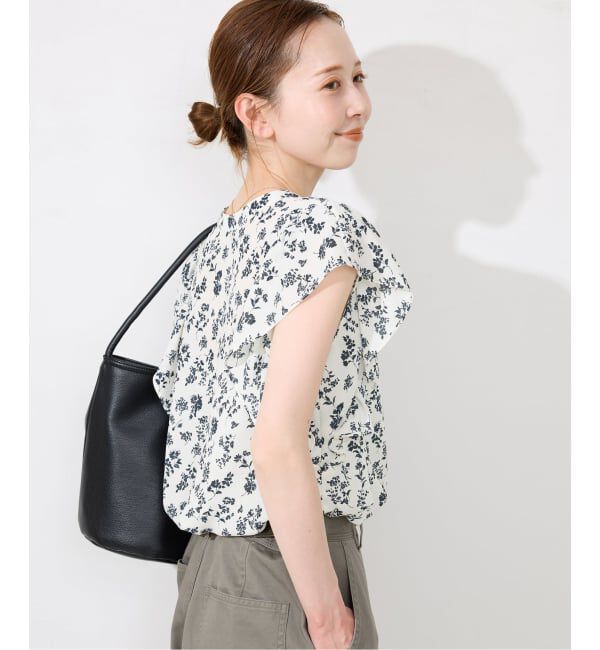 SLOBE IENA「《WEB限定/追加予約》フレンチフリルスリーブフラワーブラウス」|シャツ・ブラウス|