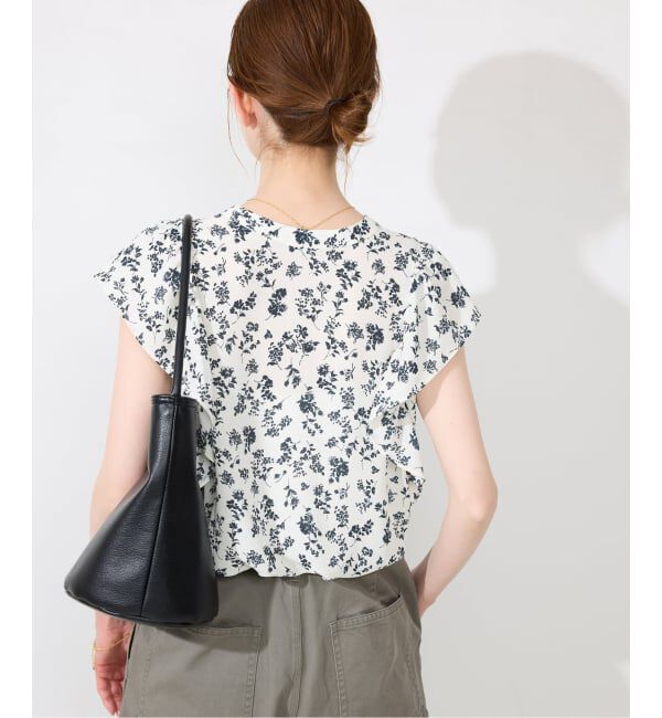 SLOBE IENA「《WEB限定/追加予約》フレンチフリルスリーブフラワーブラウス」|シャツ・ブラウス|