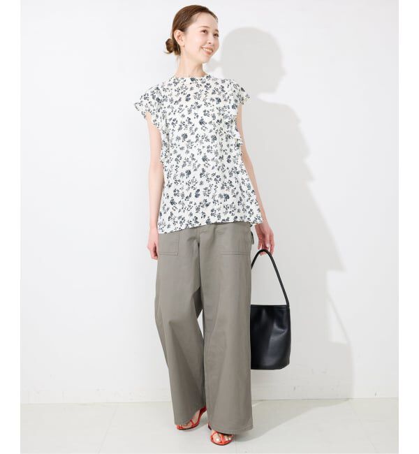 SLOBE IENA「《WEB限定/追加予約》フレンチフリルスリーブフラワーブラウス」|シャツ・ブラウス|