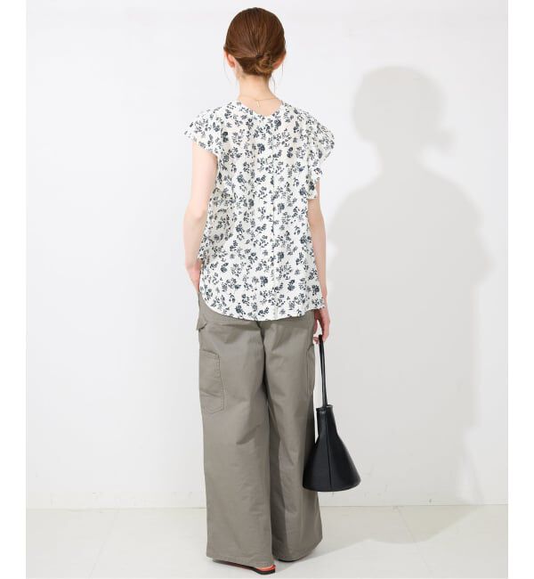 SLOBE IENA「《WEB限定/追加予約》フレンチフリルスリーブフラワーブラウス」|シャツ・ブラウス|