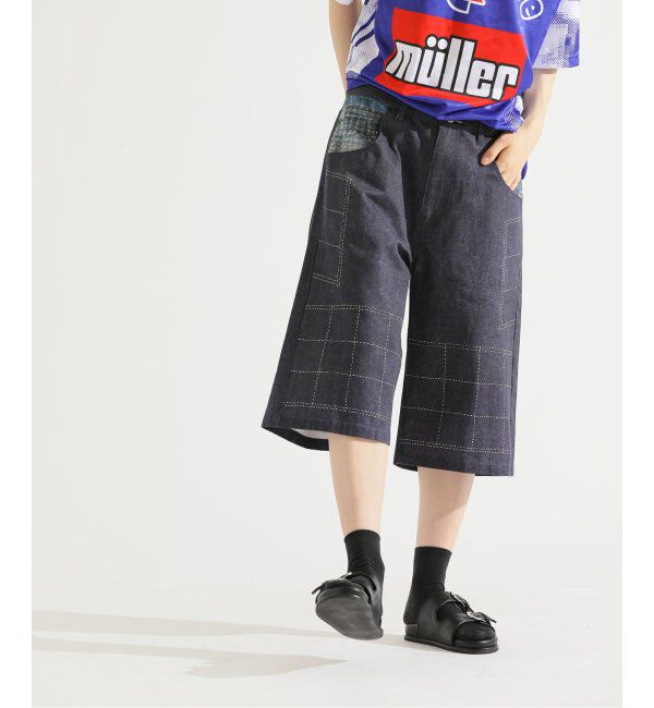 Paris Saint-Germain「【Poggy &times; Paris Saint-Germain】DEAR PSG PRINTED BAGGY SHORTS」|デニム|ネイビー