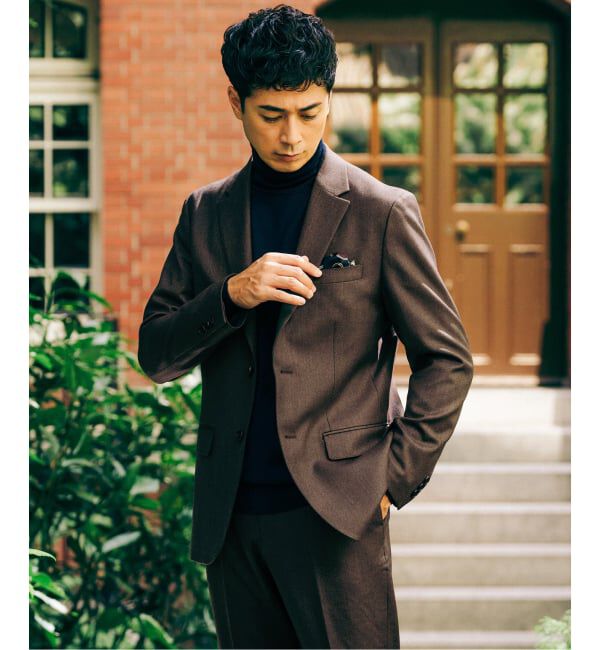 EDIFICE「SUPER 120&rsquo;s ウールサキソニー 2ボタン ジャケット【セットアップ着用可能】」|テーラードジャケット|