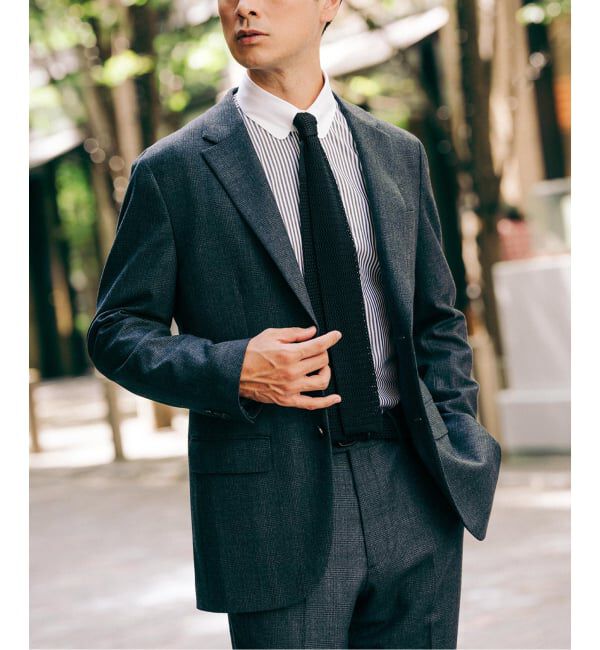 EDIFICE「SUPER 120&rsquo;s ウールサキソニー 2ボタン ジャケット【セットアップ着用可能】」|テーラードジャケット|グレー