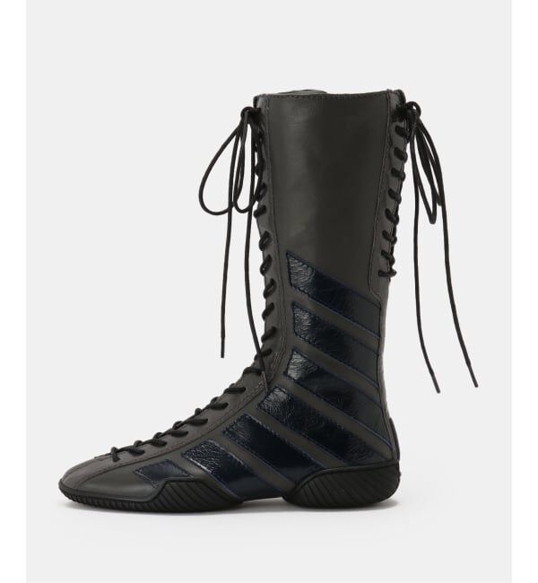 PULP「Miista/ミスタ Imogen Grey Navy Lace Sneaker Boo」|ロングブーツ|