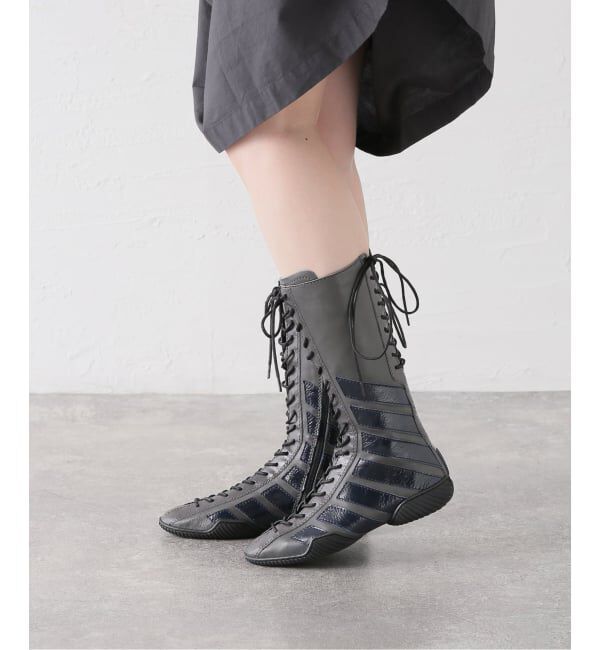 PULP「Miista/ミスタ Imogen Grey Navy Lace Sneaker Boo」|ロングブーツ|