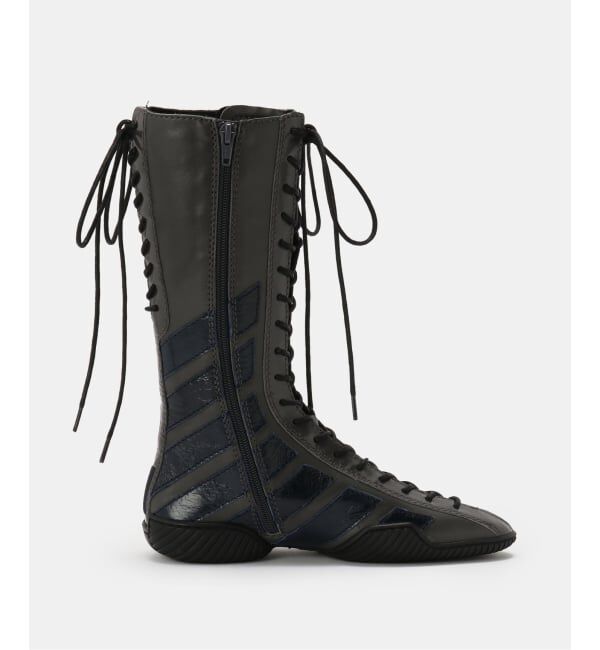 PULP「Miista/ミスタ Imogen Grey Navy Lace Sneaker Boo」|ロングブーツ|