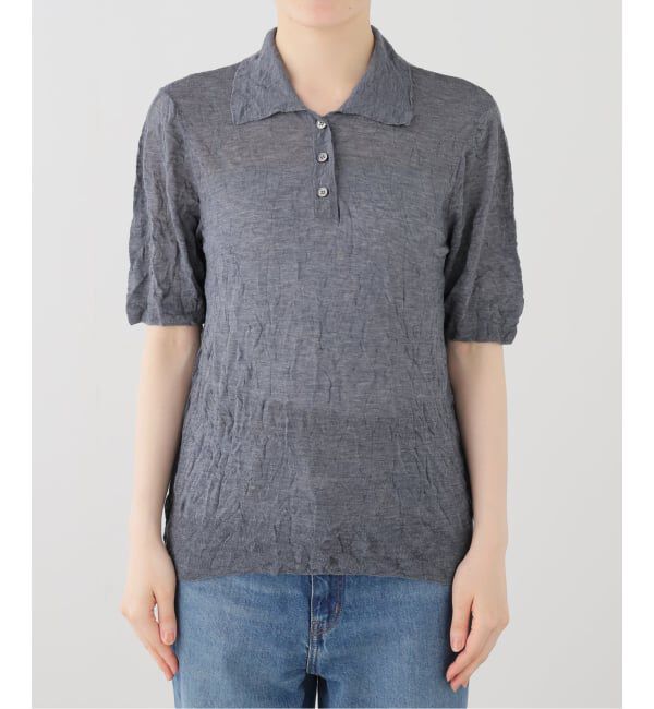 journal standard L'essage「RECTO/レクト CREASE ポロ襟 ニット (COOL GREY) RW26SKTP003GR」|ニット・セーター|グレー