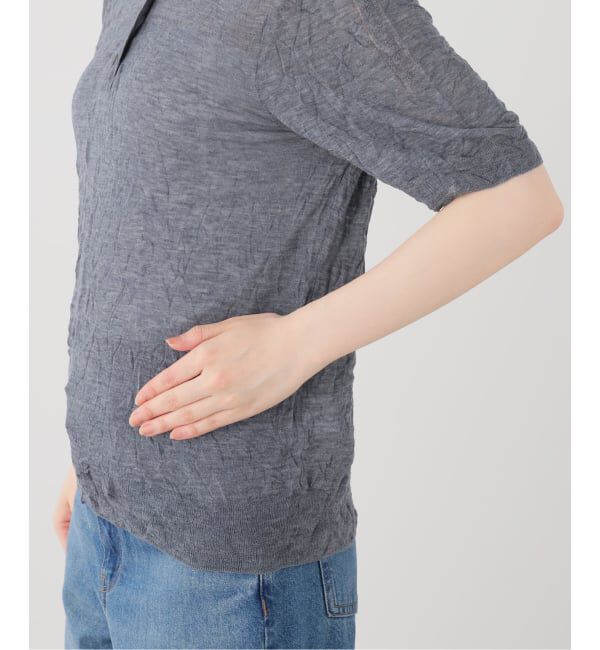 journal standard L'essage「RECTO/レクト CREASE ポロ襟 ニット (COOL GREY) RW26SKTP003GR」|ニット・セーター|