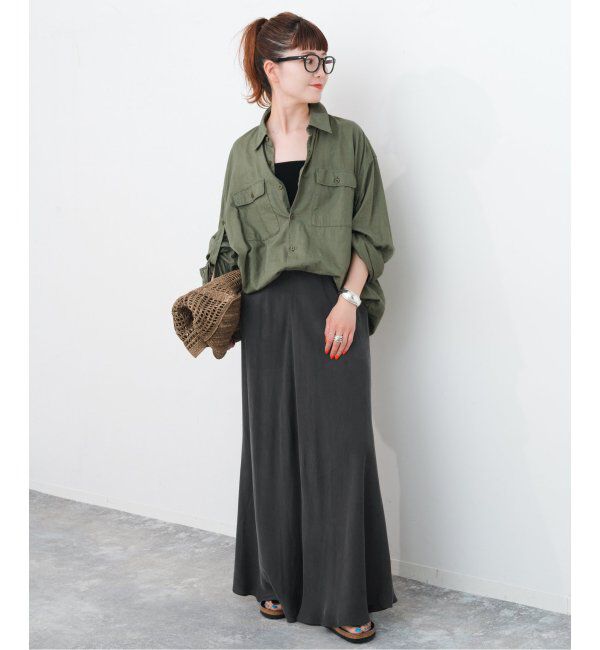 Spick and Span「《追加》ウォッシャブルキュプラフレアスカート」|スカート|