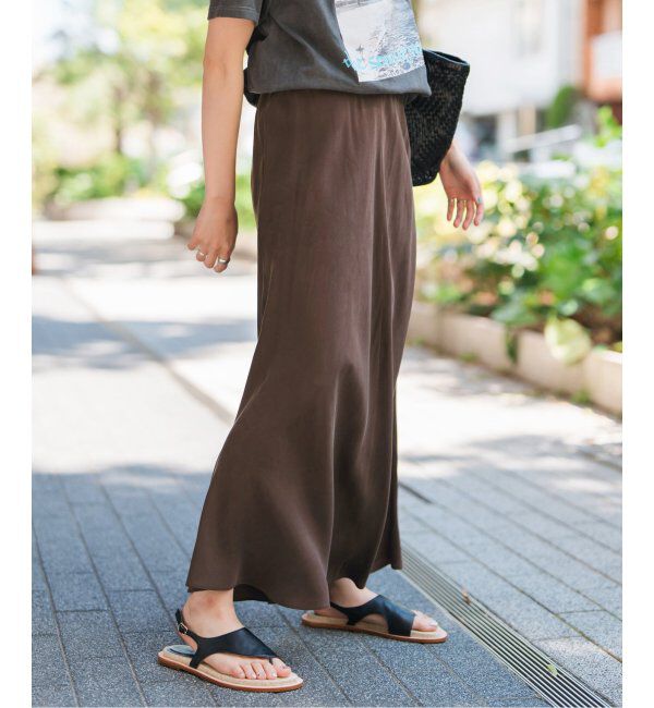 Spick and Span「《追加》ウォッシャブルキュプラフレアスカート」|スカート|