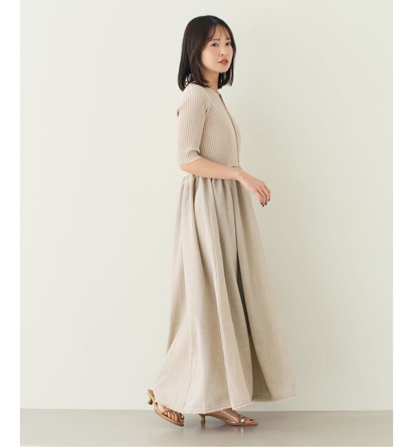 NOBLE「《追加・新色》【洗える】フロントジップドッキングワンピース」|ワンピース|