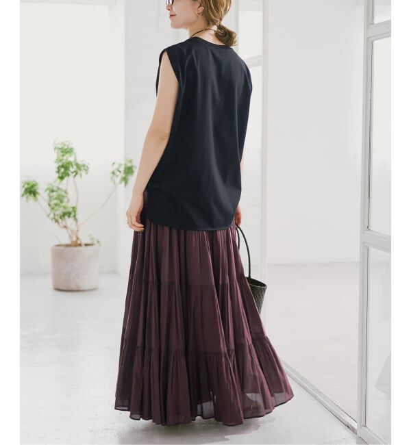 Spick and Span「HYU ギャザーティアードスカート」|スカート|