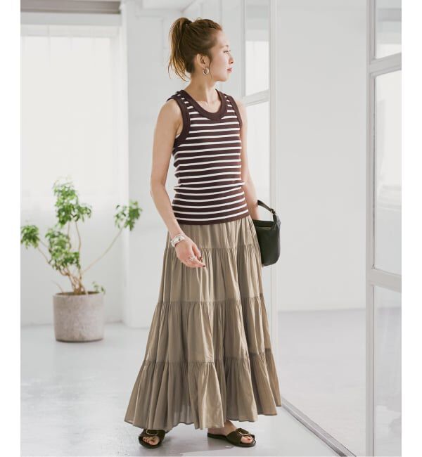 Spick and Span「HYU ギャザーティアードスカート」|スカート|