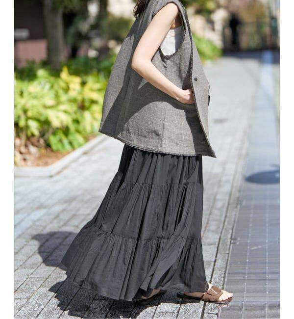 Spick and Span「HYU ギャザーティアードスカート」|スカート|