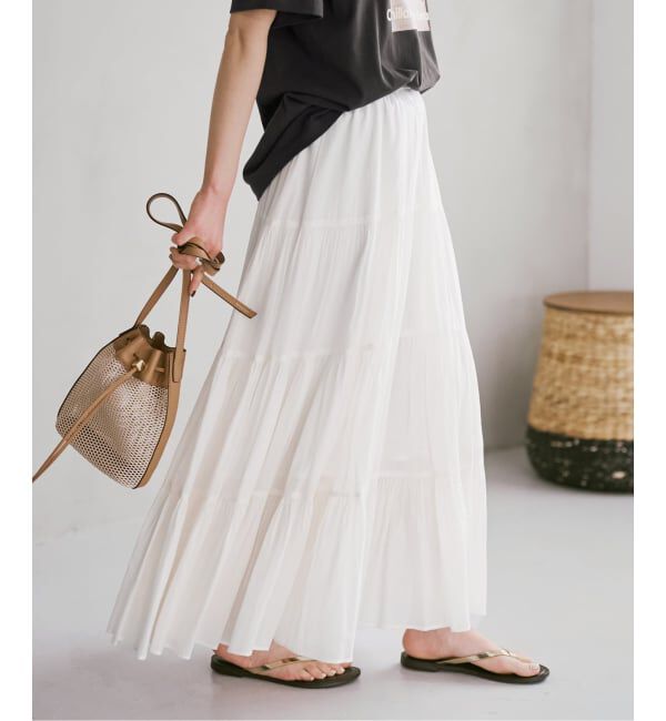 Spick and Span「HYU ギャザーティアードスカート」|スカート|