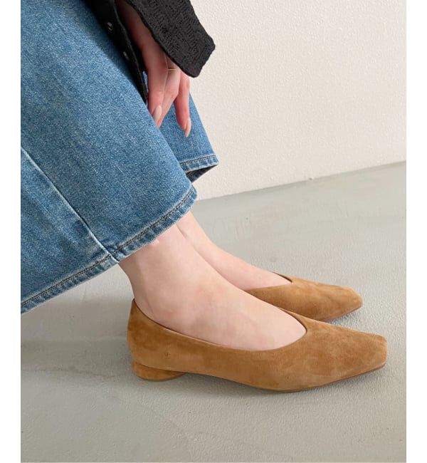  「レザーオブリークスクエアフラット」|その他|キャメル