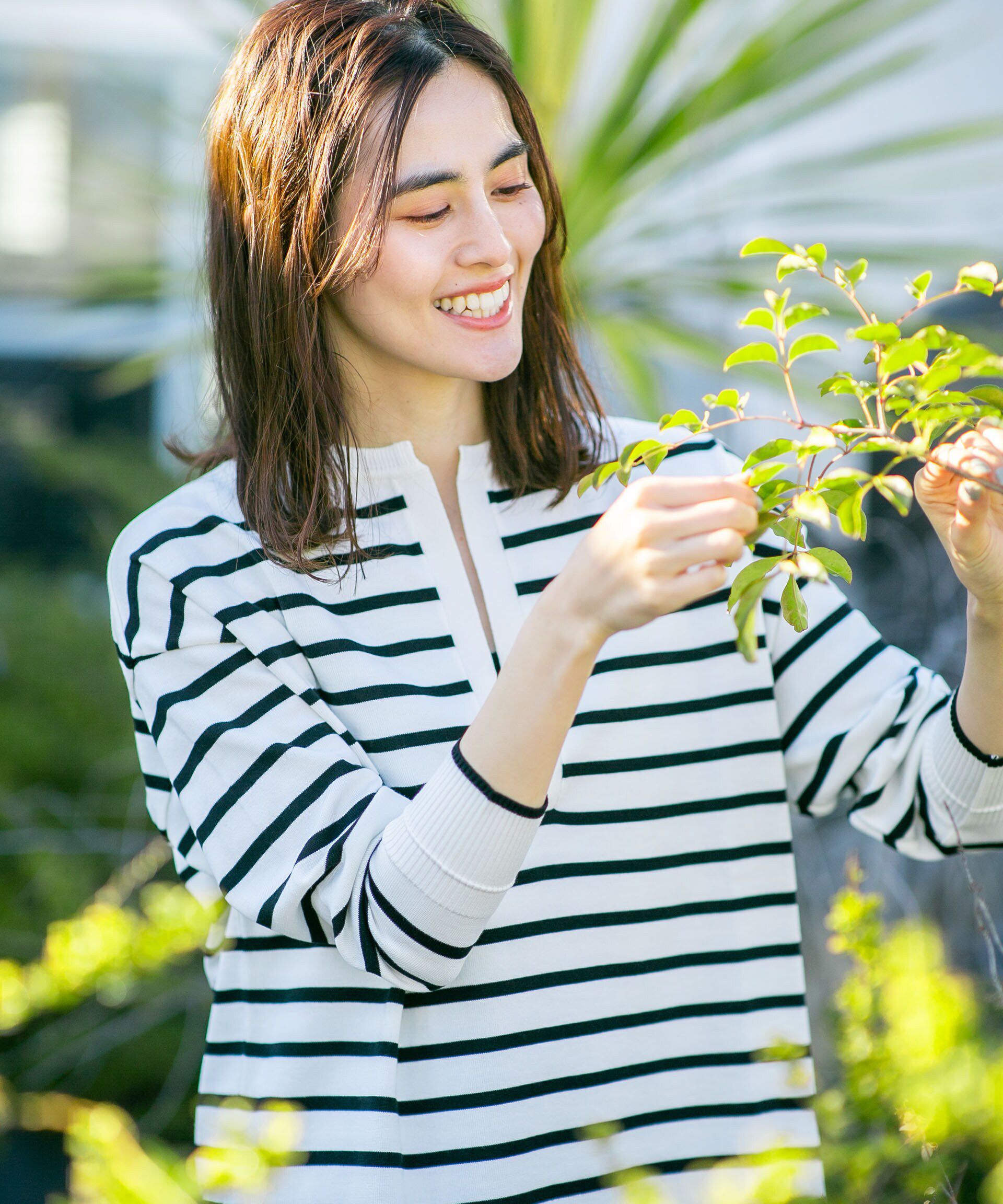 nano･universe「LB.03/思いきり洗えるニット スキッパーボーダープルオーバー」|ニット・セーター|パターン1