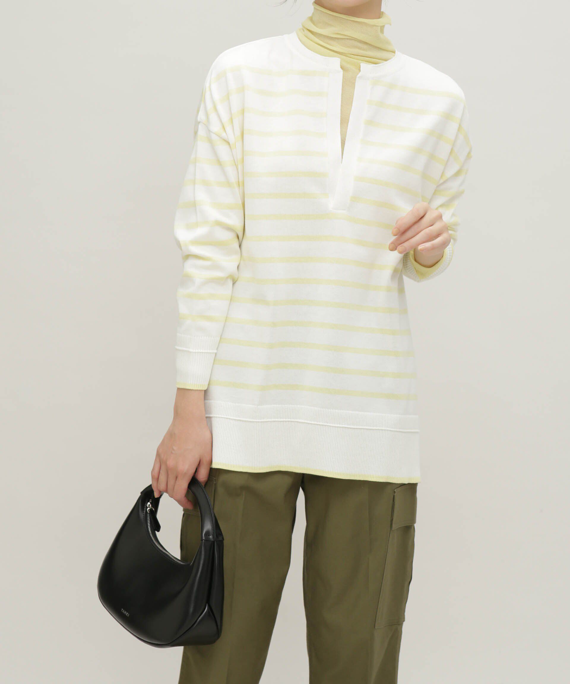 nano･universe「LB.03/思いきり洗えるニット スキッパーボーダープルオーバー」|ニット・セーター|