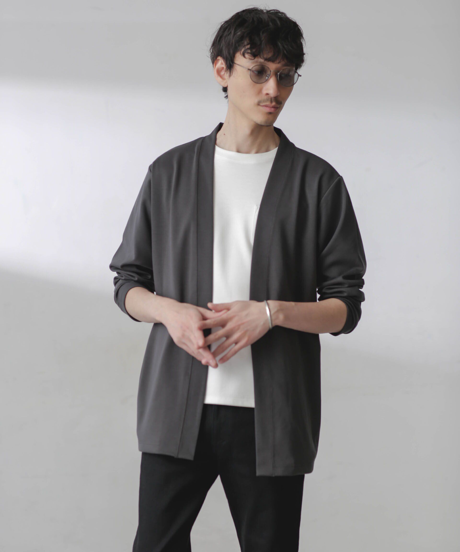 nano･universe「ダブルジャージー着流しカーディガン 24AW」|Tシャツ・カットソー|