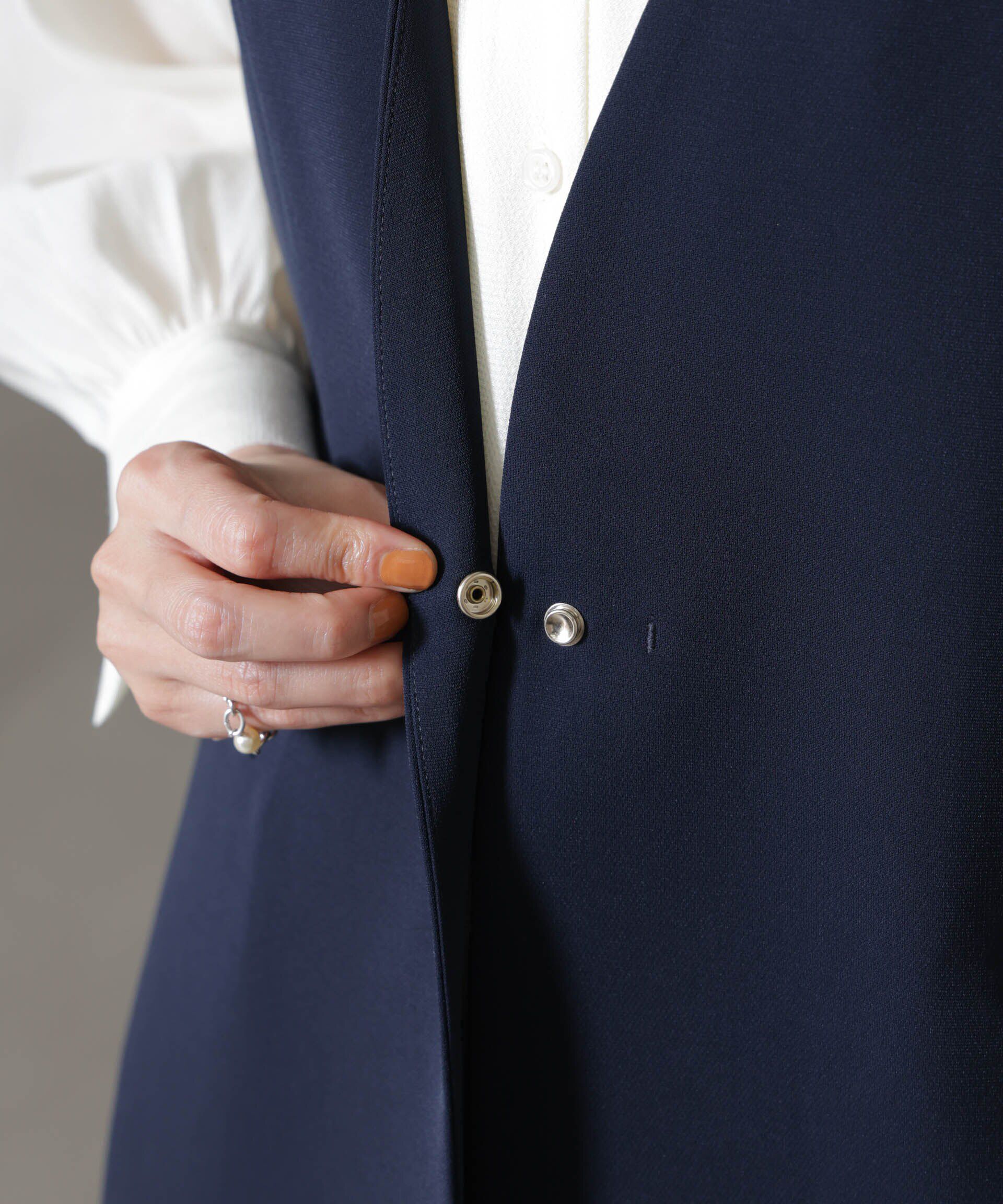 nano･universe「イージーケアダブルクロス ジレ(セットアップ可)」|テーラードジャケット|