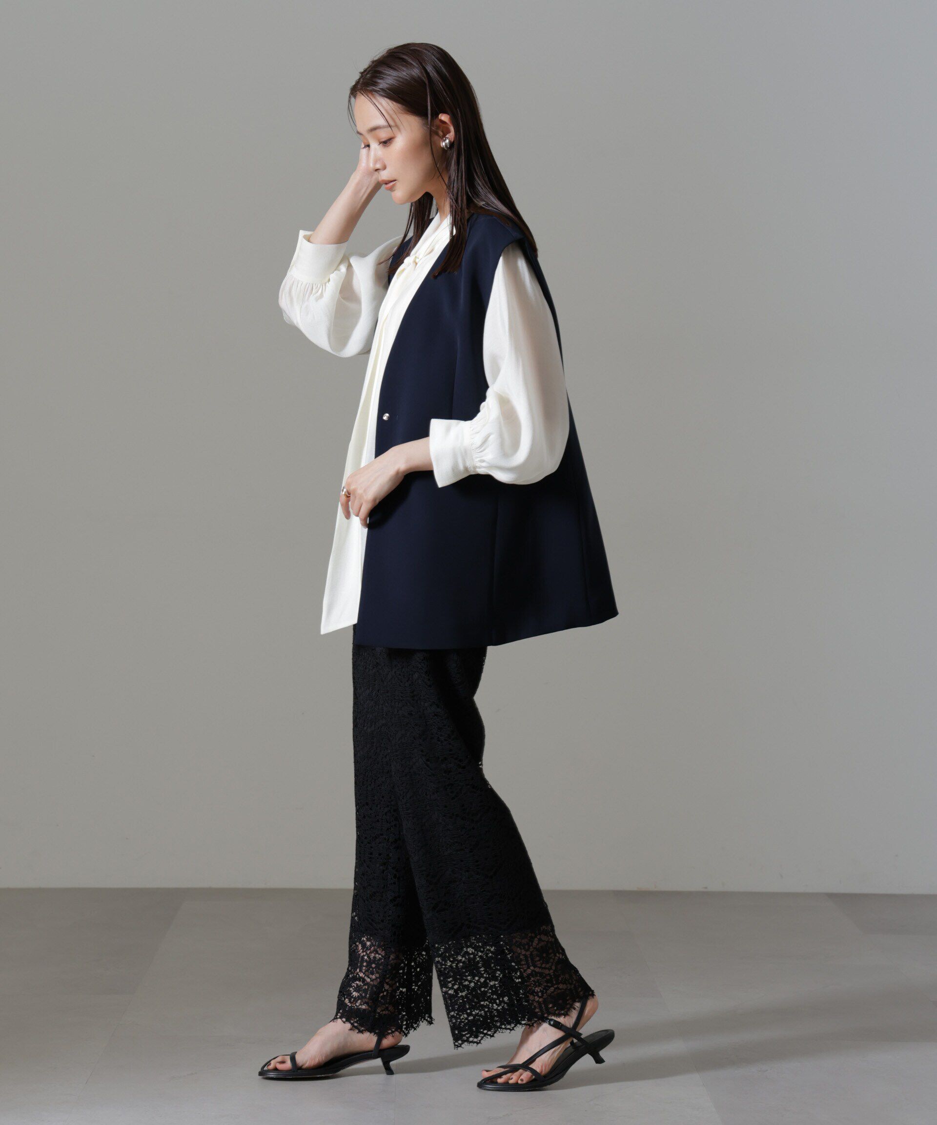 nano･universe「イージーケアダブルクロス ジレ(セットアップ可)」|テーラードジャケット|