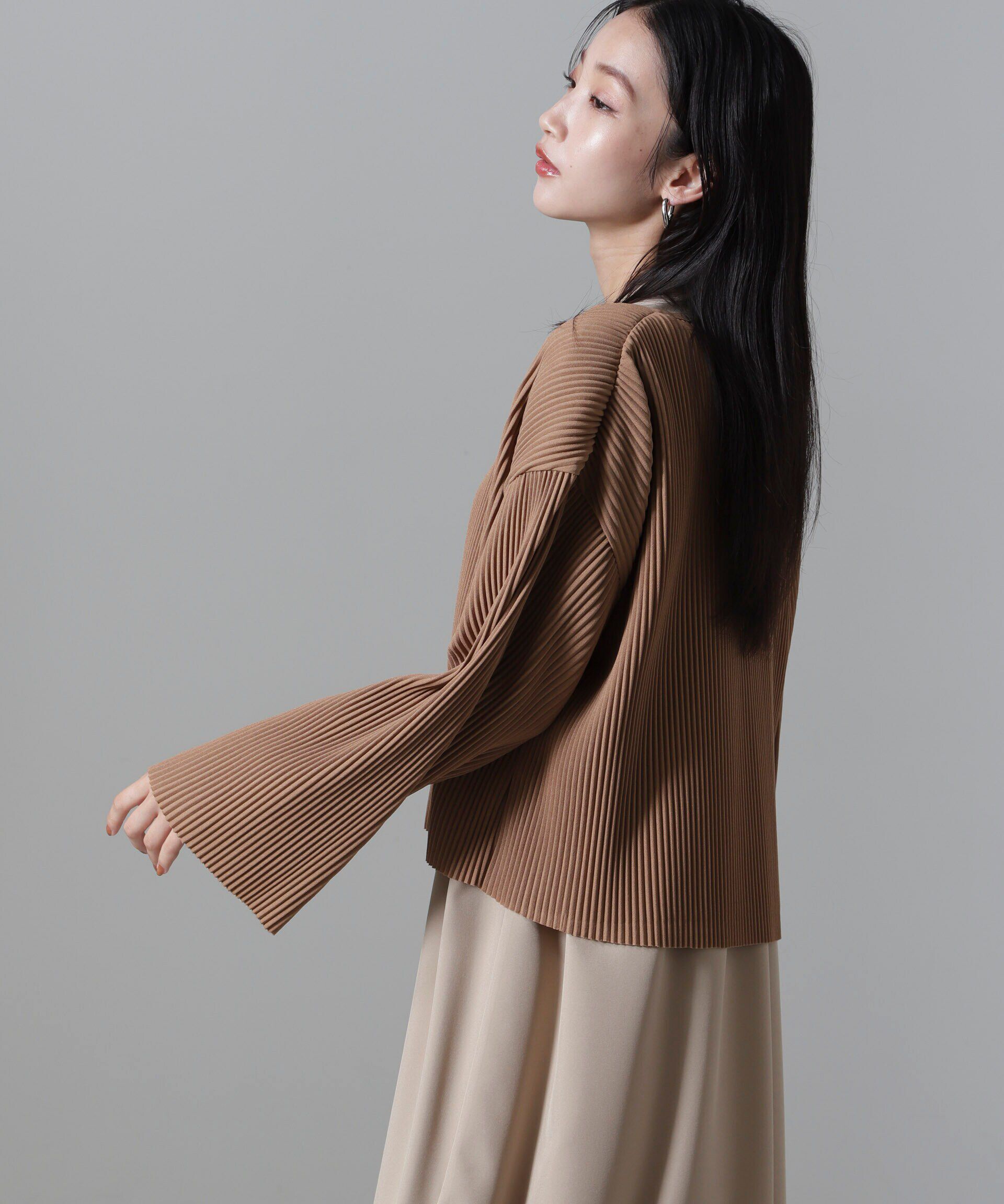 nano･universe「プリーツカット着流しカーディガン(セットアップ可)」|Tシャツ・カットソー|