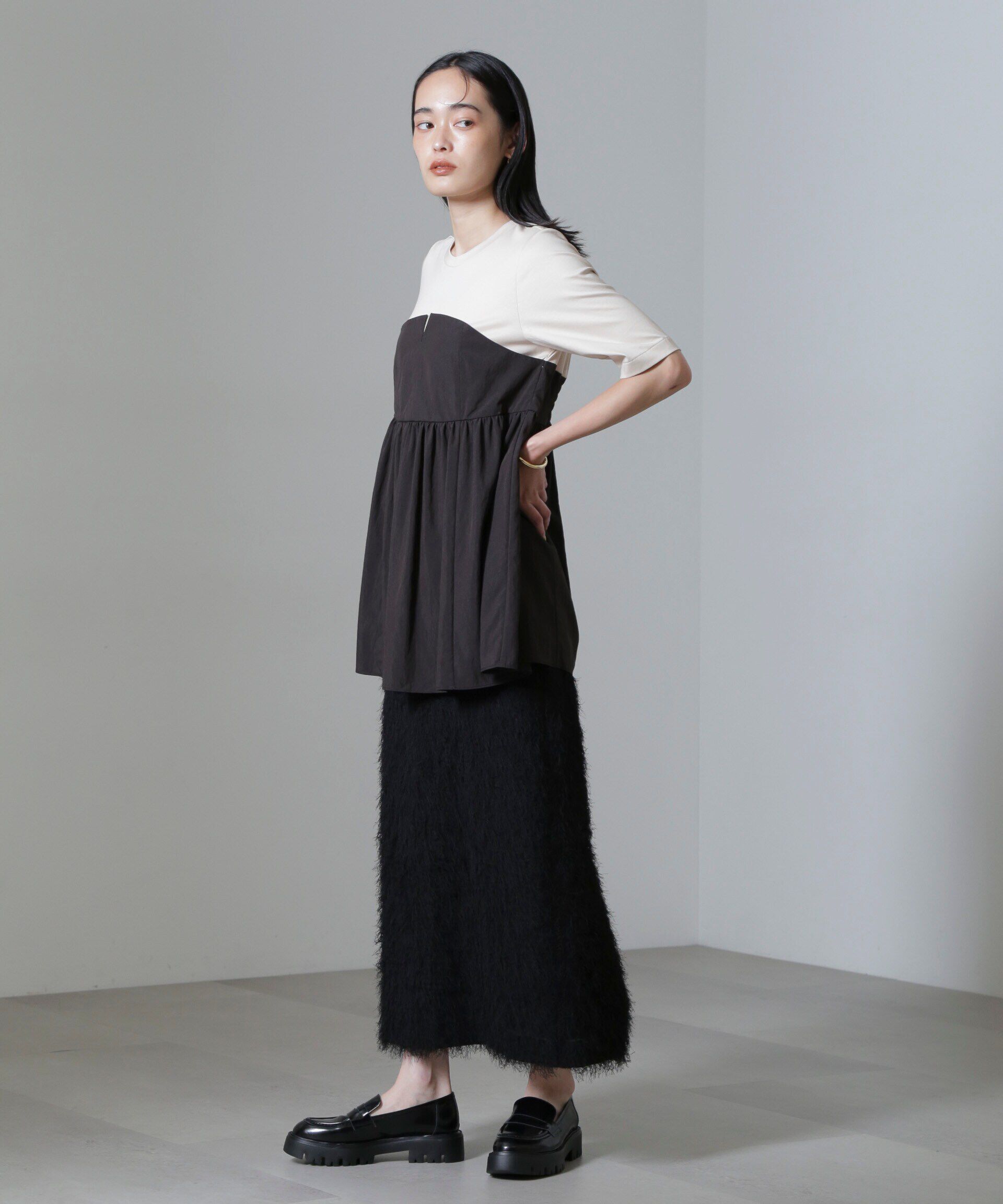 nano･universe「ビスチェコンビギャザートップス」|Tシャツ・カットソー|